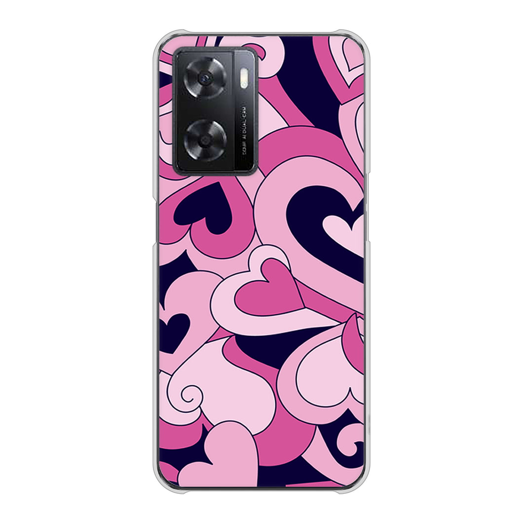OPPO A77 高画質仕上げ 背面印刷 ハードケース【223 ハートの調べ】