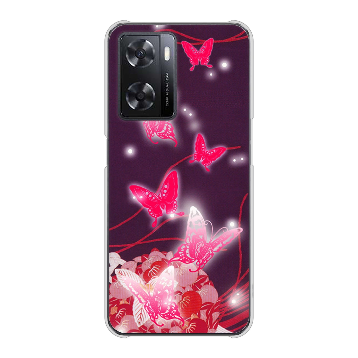 OPPO A77 高画質仕上げ 背面印刷 ハードケース【251 紅の蝶】