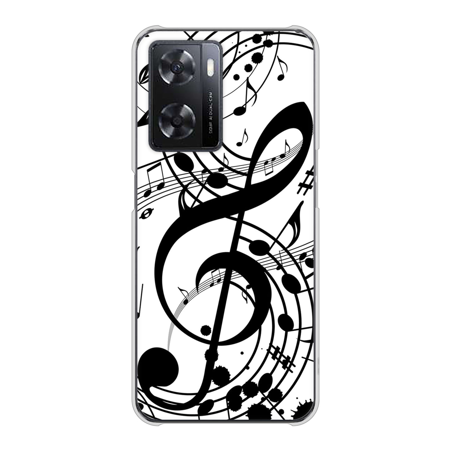 OPPO A77 高画質仕上げ 背面印刷 ハードケース【260 あふれる音符】