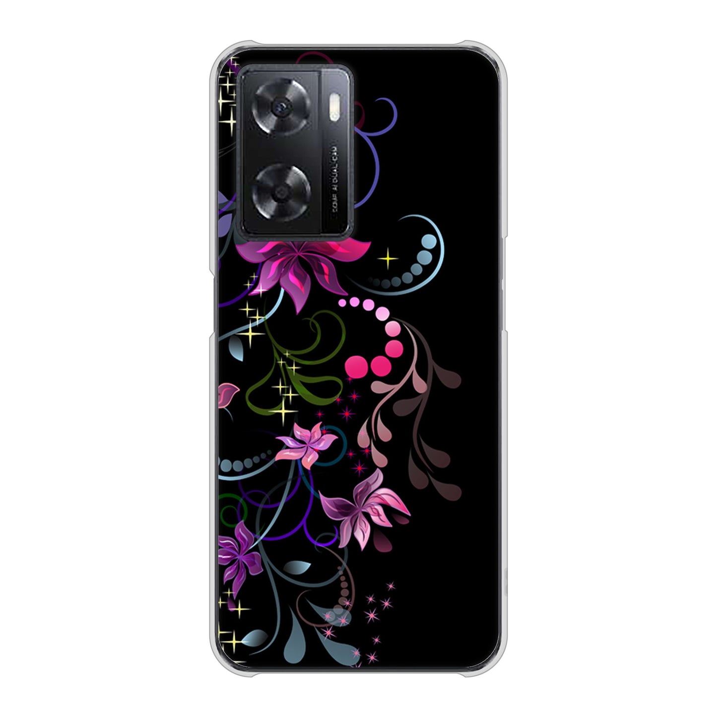 OPPO A77 高画質仕上げ 背面印刷 ハードケース【263 闇に浮かぶ華】