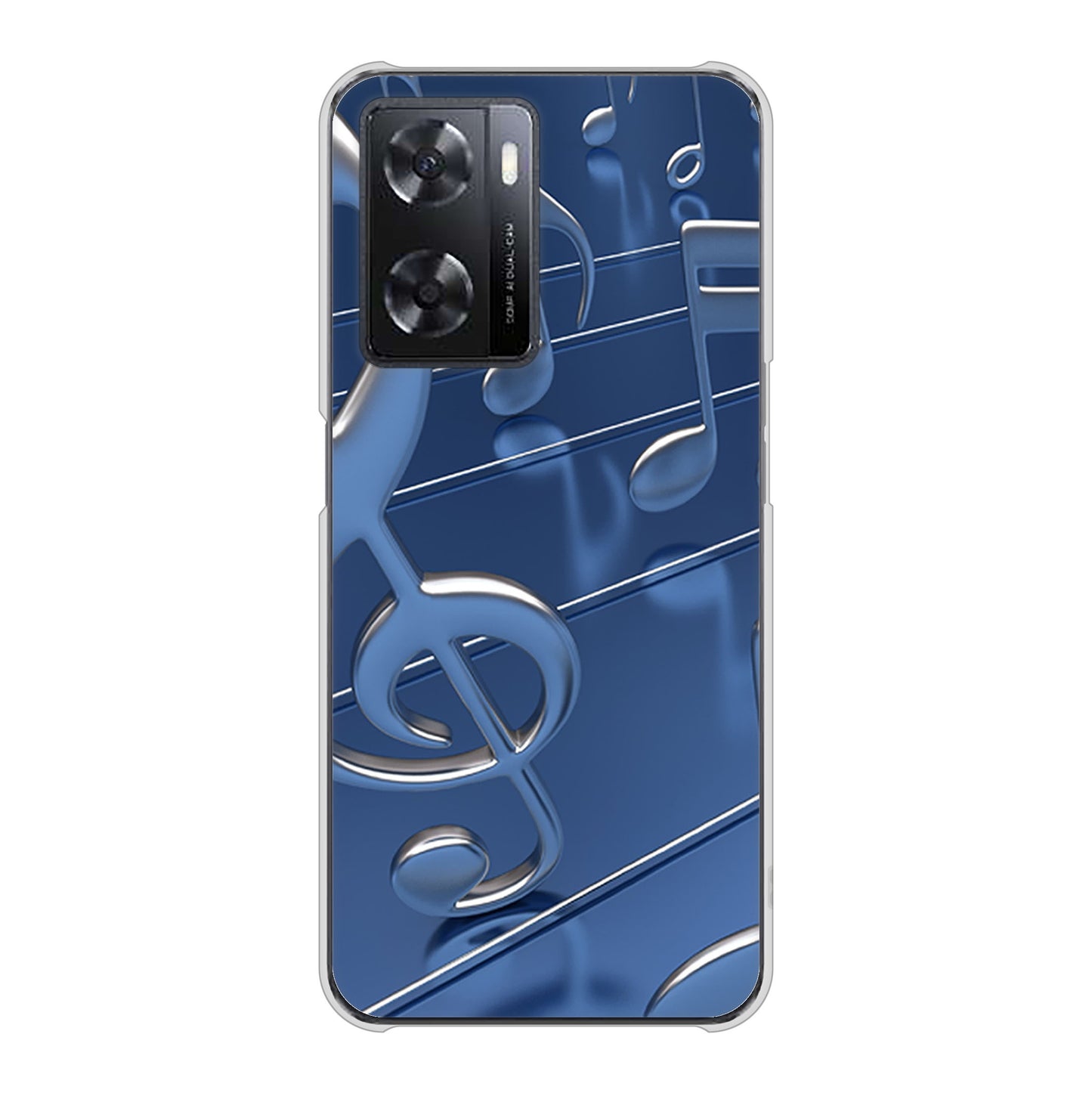 OPPO A77 高画質仕上げ 背面印刷 ハードケース【286 3D 音符】