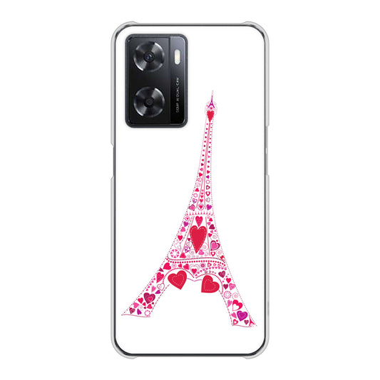 OPPO A77 294 ハート色の塔 ハードケース 背面印刷