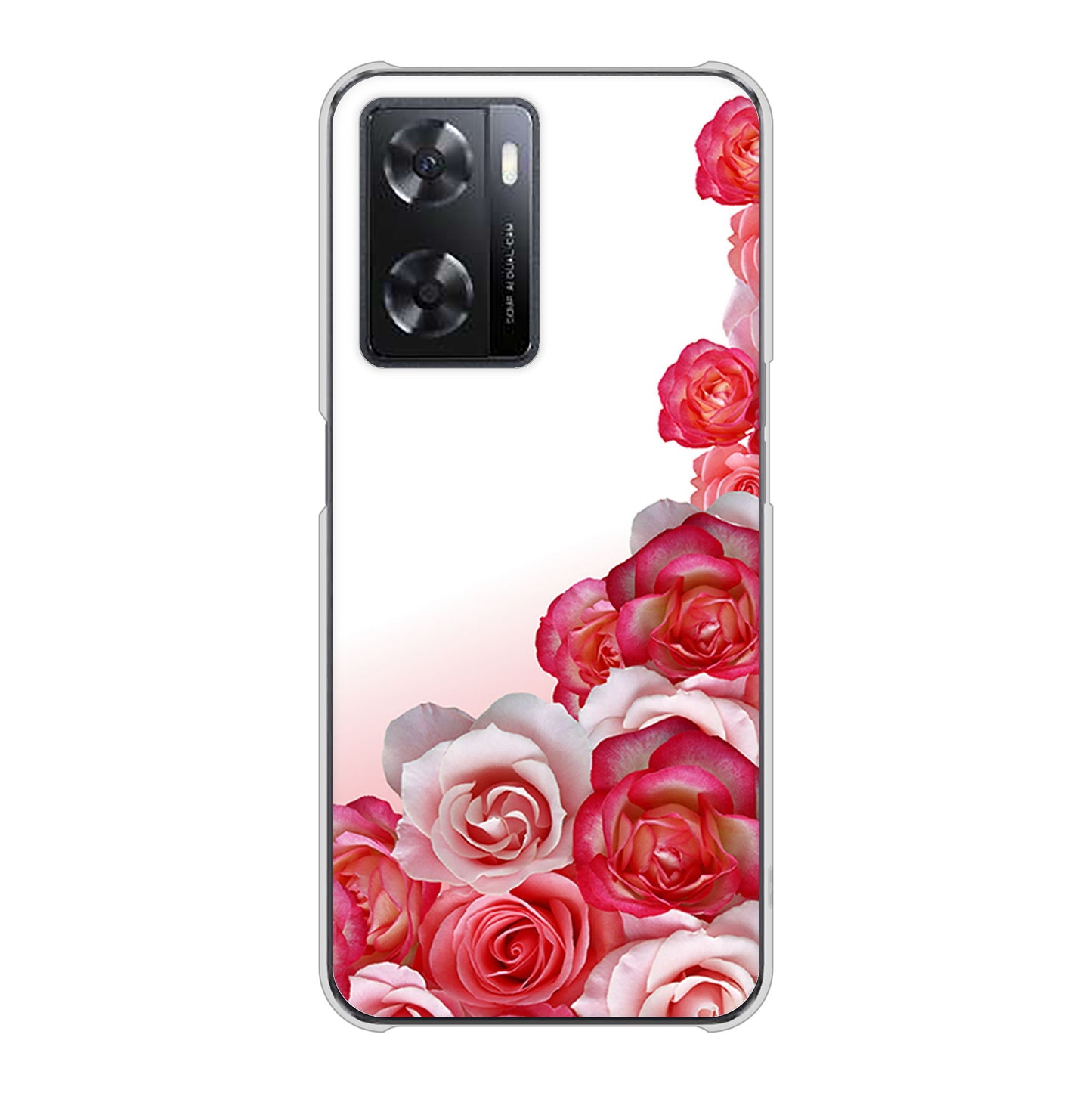 OPPO A77 高画質仕上げ 背面印刷 ハードケース【299 薔薇の壁】