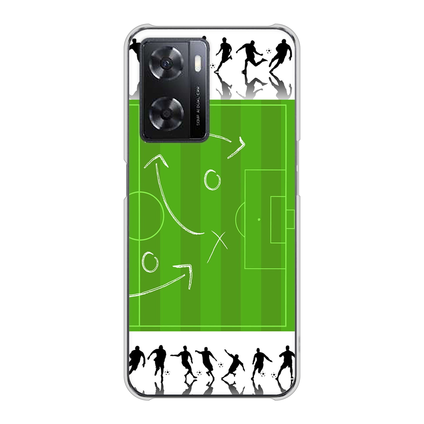 OPPO A77 高画質仕上げ 背面印刷 ハードケース【304 サッカー戦略ボード】