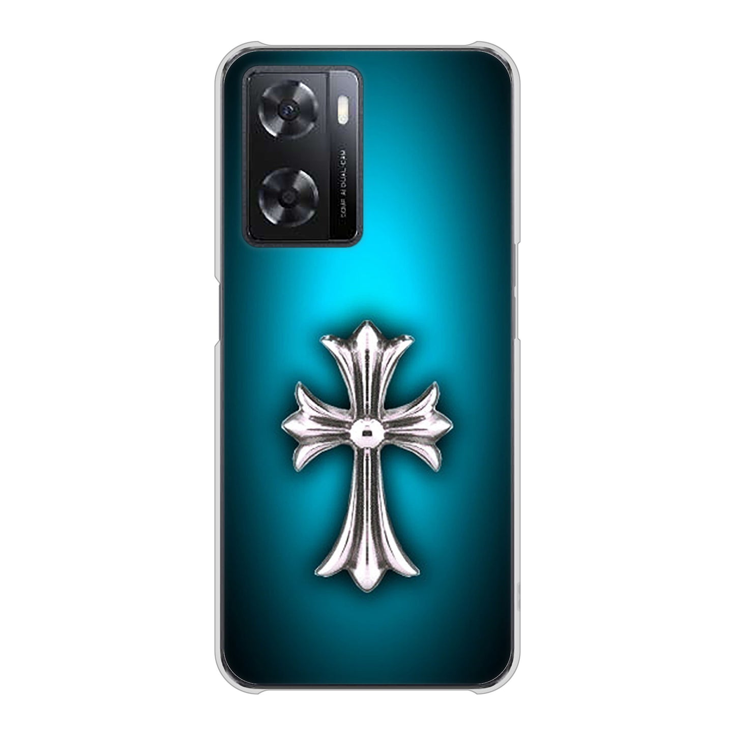 OPPO A77 高画質仕上げ 背面印刷 ハードケース【334 クロスブルー】