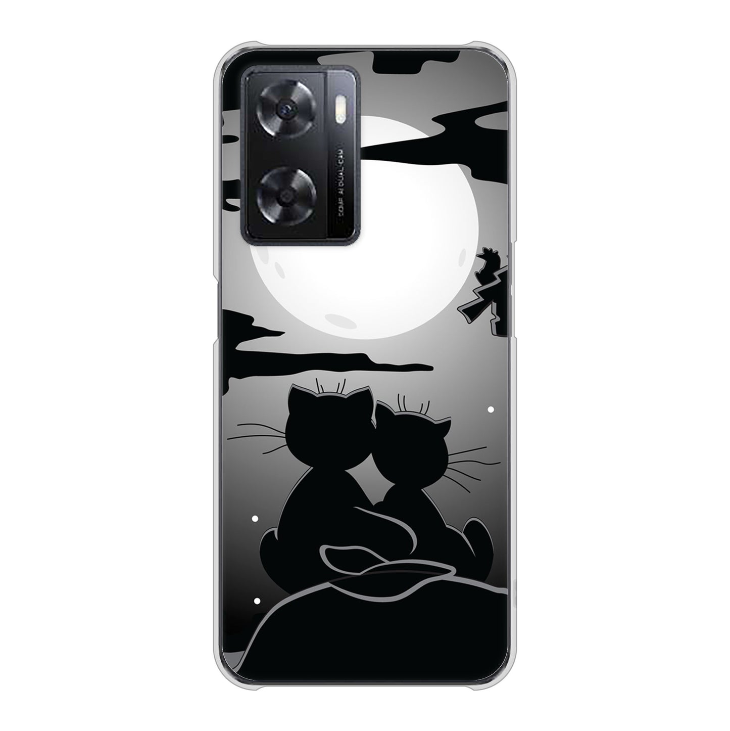 OPPO A77 高画質仕上げ 背面印刷 ハードケース【342 月夜の二人】