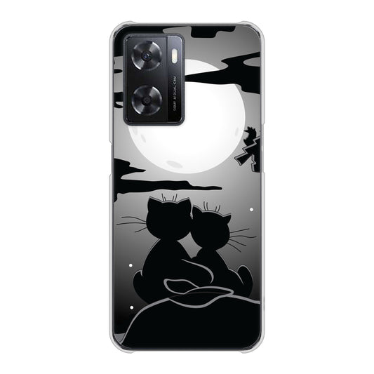 OPPO A77 342 月夜の二人 ハードケース 背面印刷
