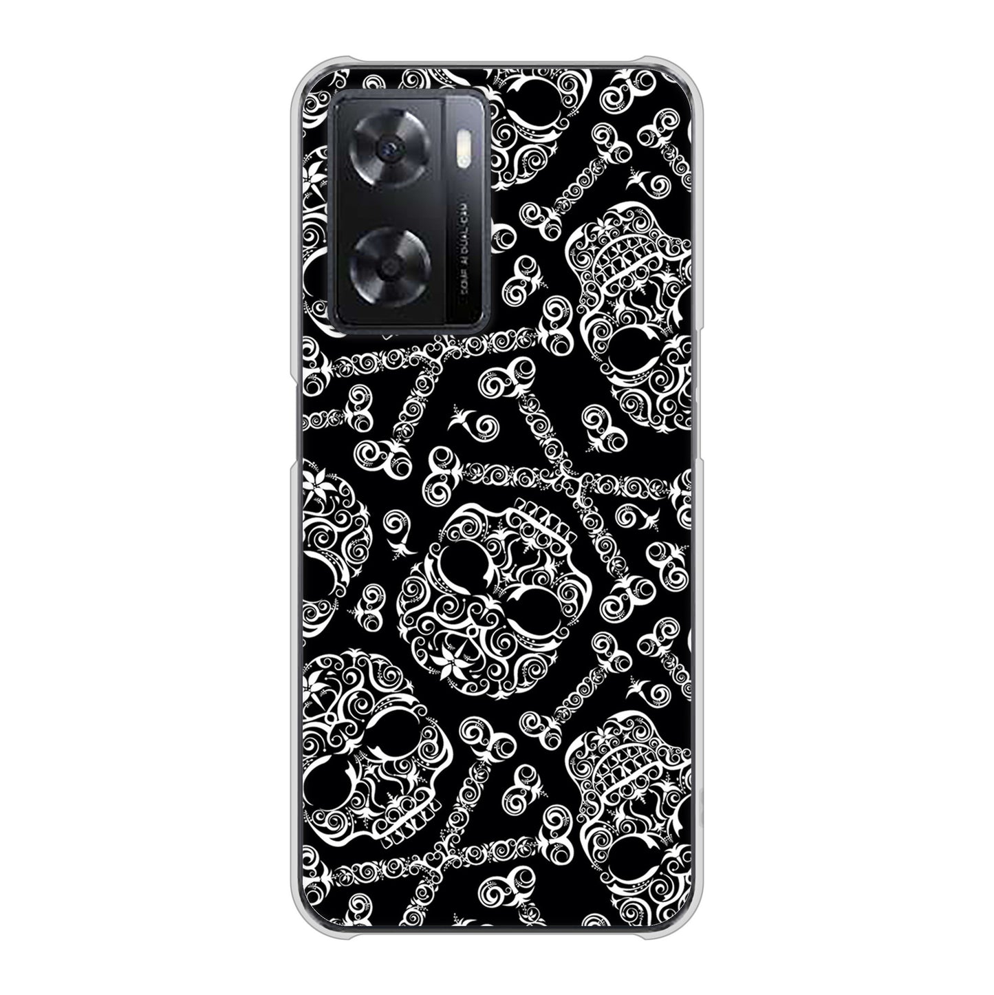 OPPO A77 高画質仕上げ 背面印刷 ハードケース【363 ドクロの刺青】