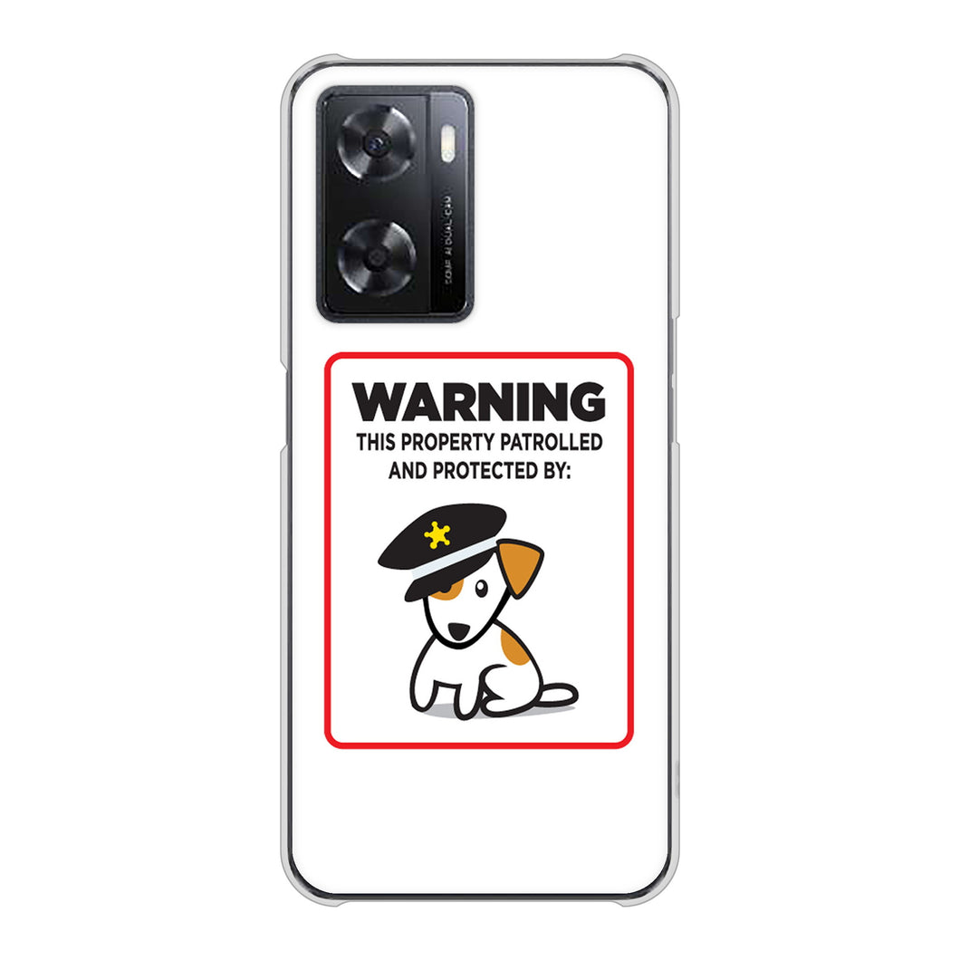OPPO A77 高画質仕上げ 背面印刷 ハードケース【374 猛犬注意】