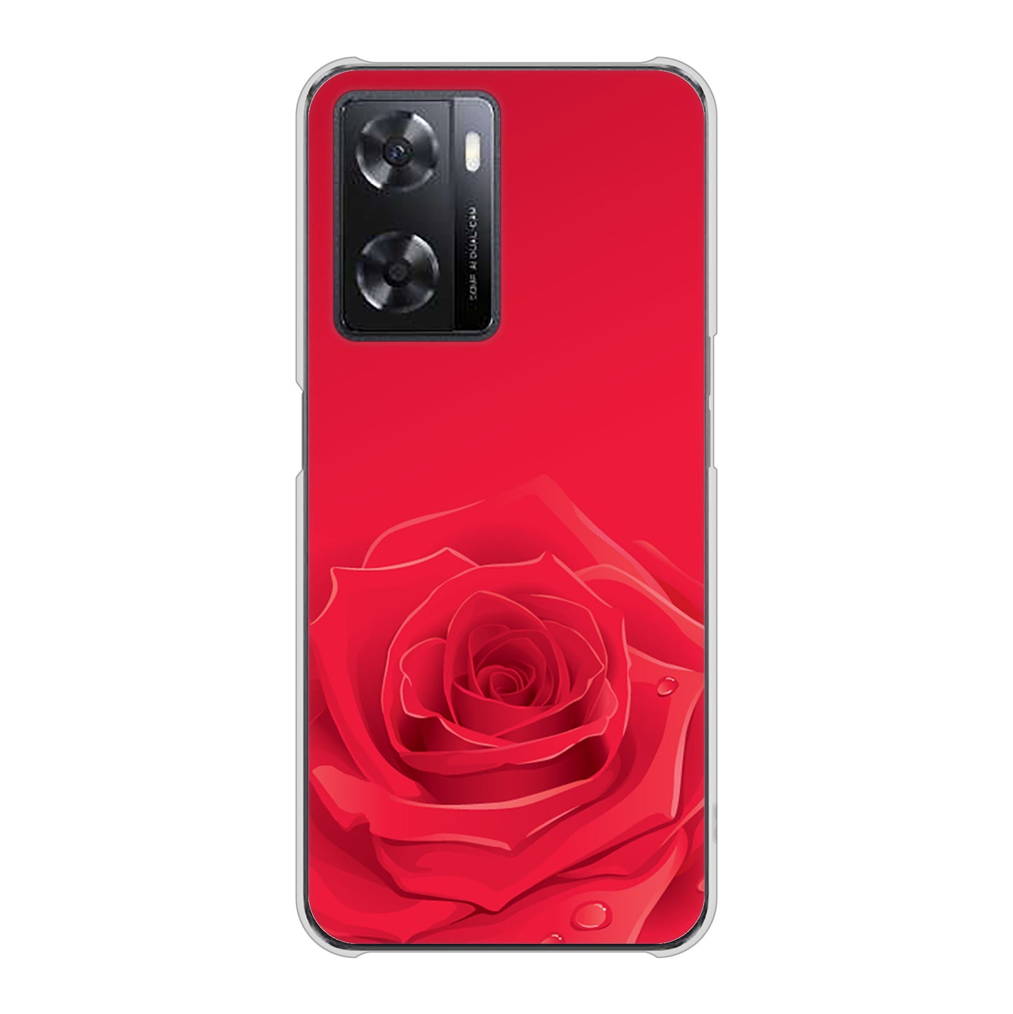 OPPO A77 高画質仕上げ 背面印刷 ハードケース【395 赤いバラ】