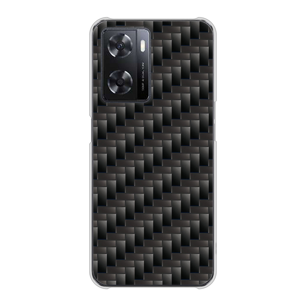 OPPO A77 高画質仕上げ 背面印刷 ハードケース【461 カーボン】