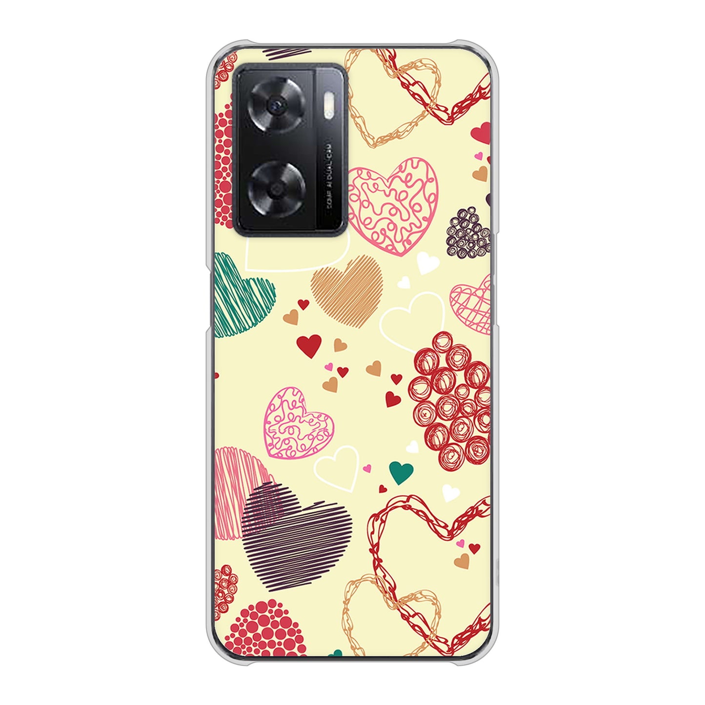 OPPO A77 高画質仕上げ 背面印刷 ハードケース【480 素朴なハート】