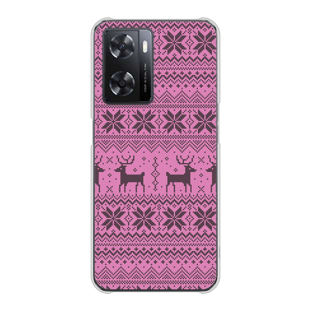 OPPO A77 高画質仕上げ 背面印刷 ハードケース【543 シンプル絵パープル】