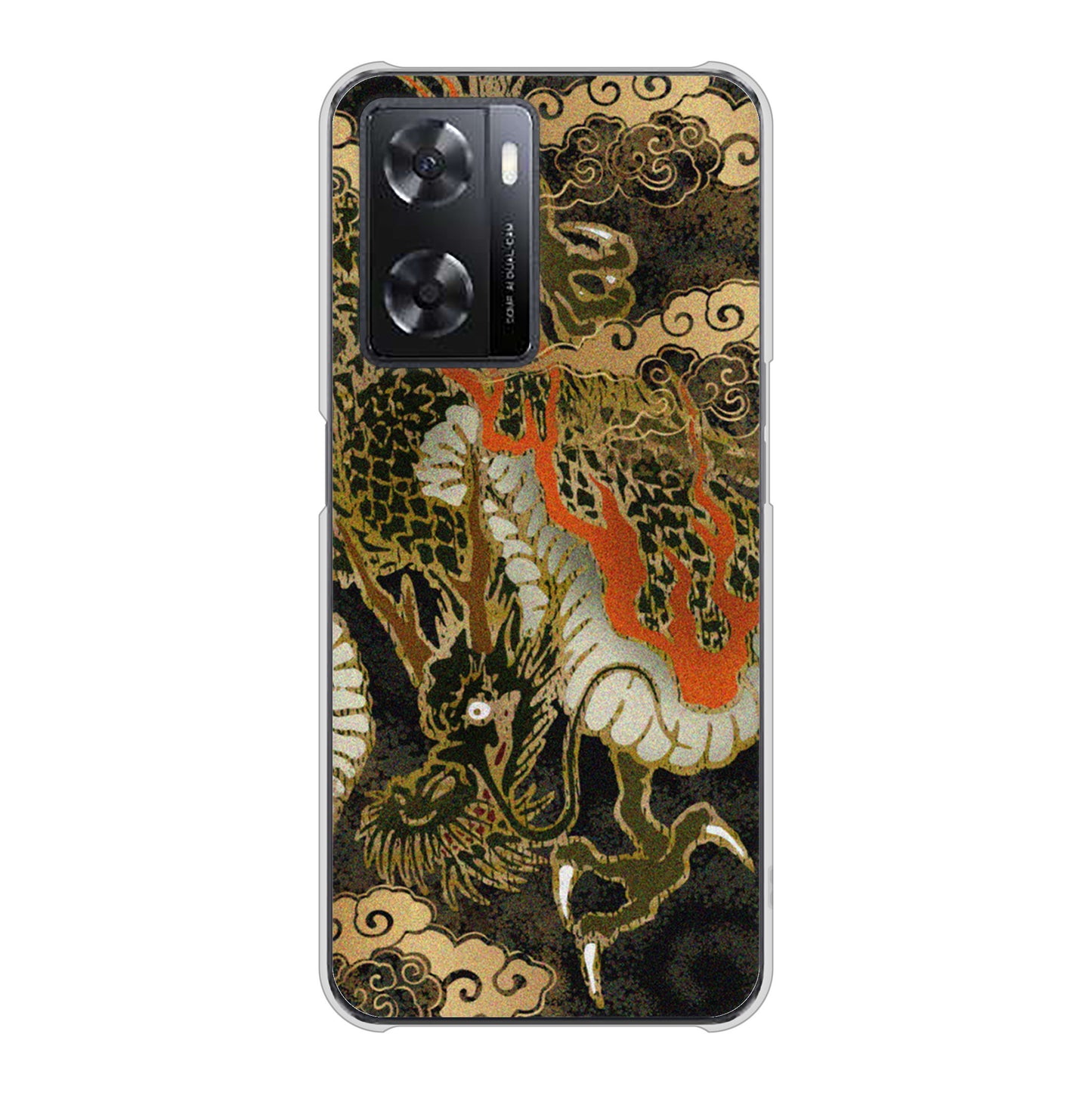 OPPO A77 高画質仕上げ 背面印刷 ハードケース【558 いかずちを纏う龍】