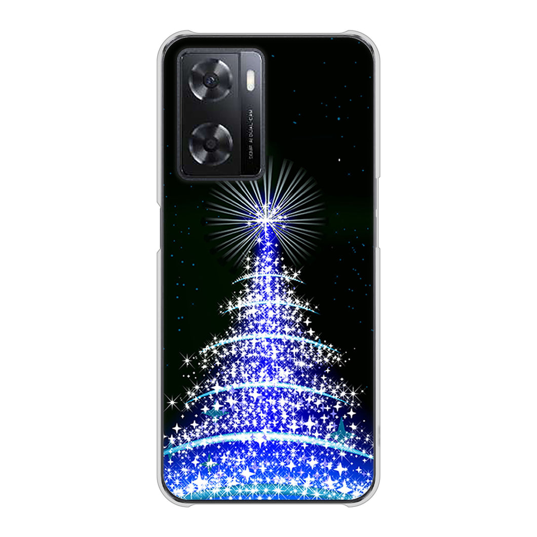 OPPO A77 高画質仕上げ 背面印刷 ハードケース【589 ブルーライトツリー】