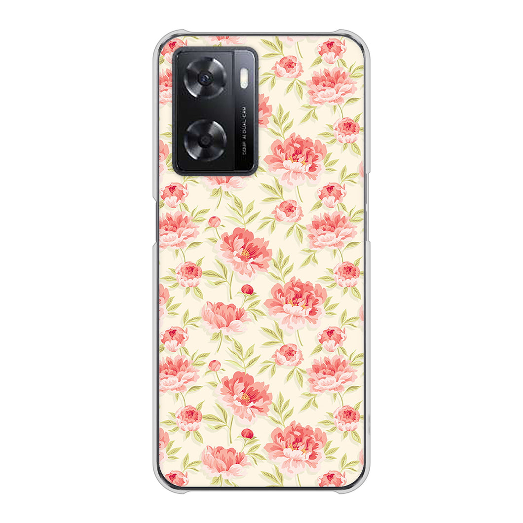 OPPO A77 高画質仕上げ 背面印刷 ハードケース【593 北欧の小花Ｓ】