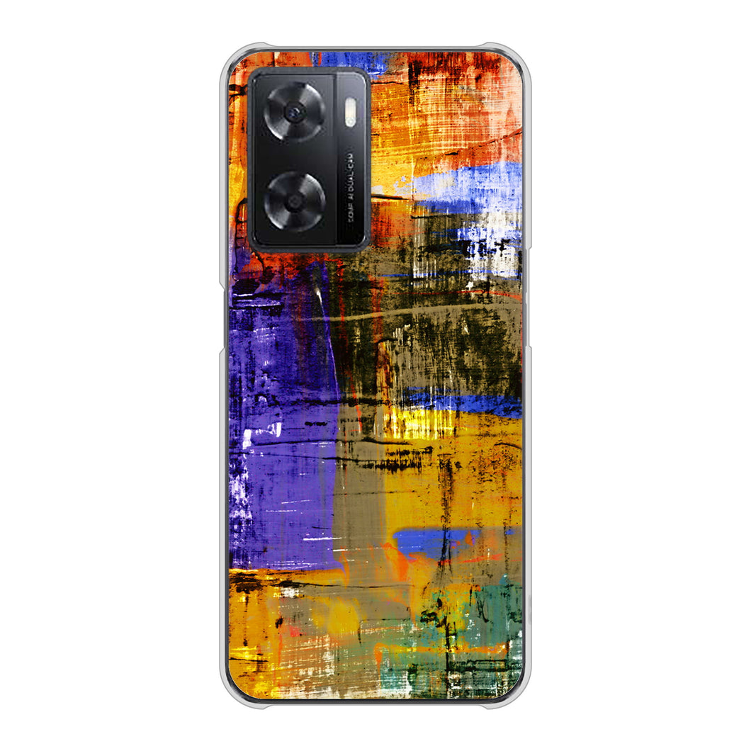 OPPO A77 高画質仕上げ 背面印刷 ハードケース【609 クラッシュアートBL】