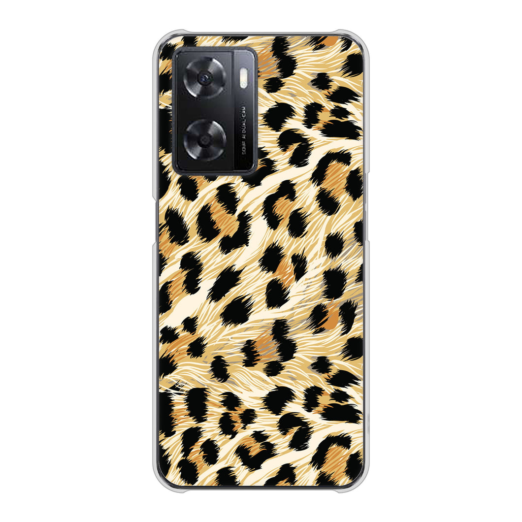 OPPO A77 高画質仕上げ 背面印刷 ハードケース【687 かっこいいヒョウ柄】
