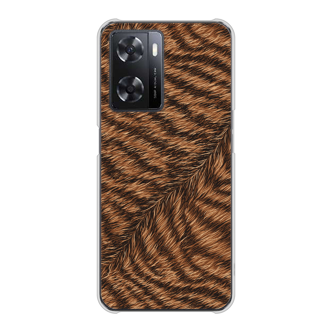 OPPO A77 高画質仕上げ 背面印刷 ハードケース【688 リアルなトラ柄】