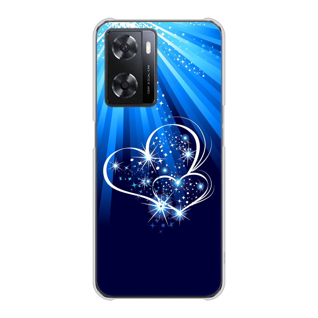 OPPO A77 高画質仕上げ 背面印刷 ハードケース【702 スイミングハート】