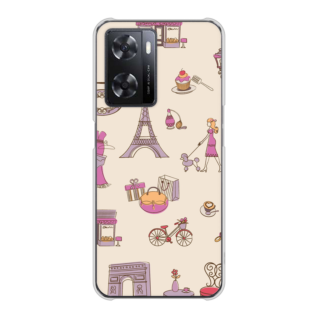 OPPO A77 高画質仕上げ 背面印刷 ハードケース【708 お気に入りのパリ】