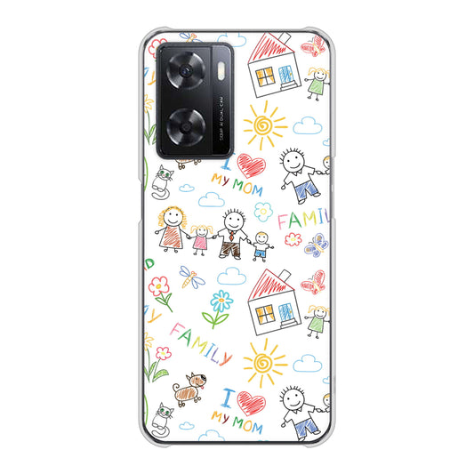 OPPO A77 709 ファミリー ハードケース 背面印刷