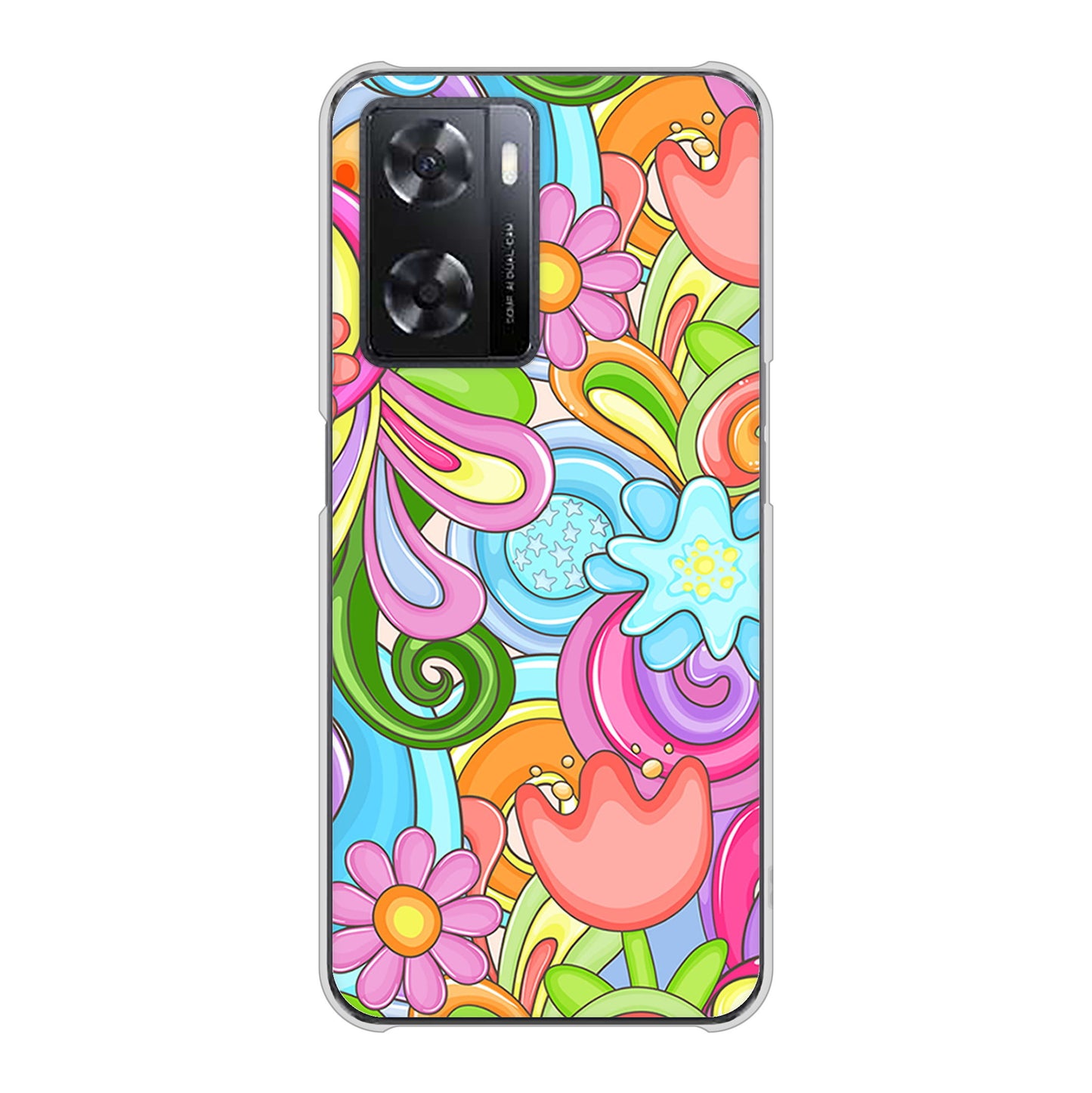 OPPO A77 高画質仕上げ 背面印刷 ハードケース【713 ミラクルフラワー】