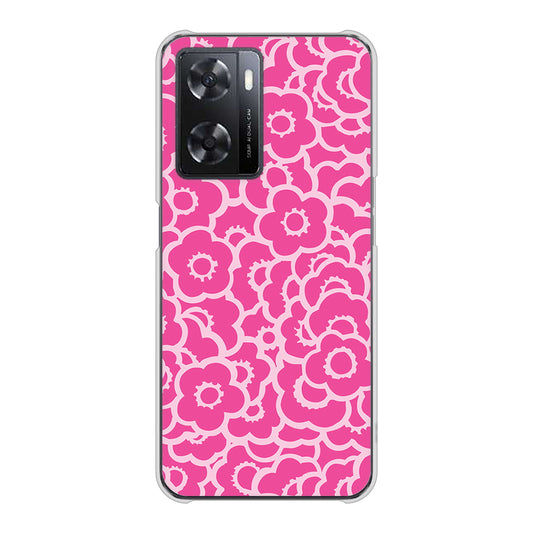 OPPO A77 716 ピンクフラワー ハードケース 背面印刷
