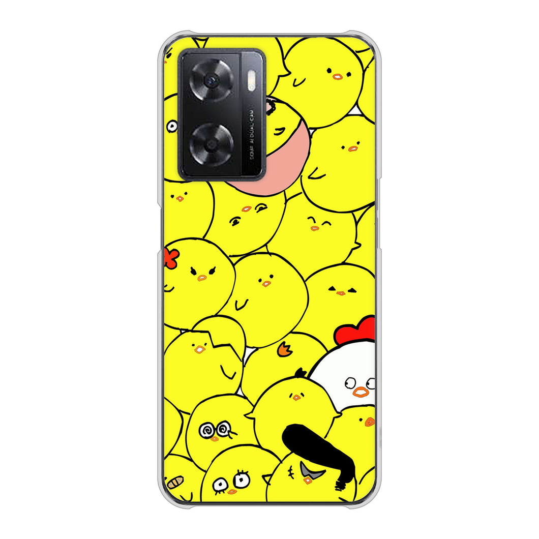 OPPO A77 高画質仕上げ 背面印刷 ハードケース【1031 ピヨピヨ】