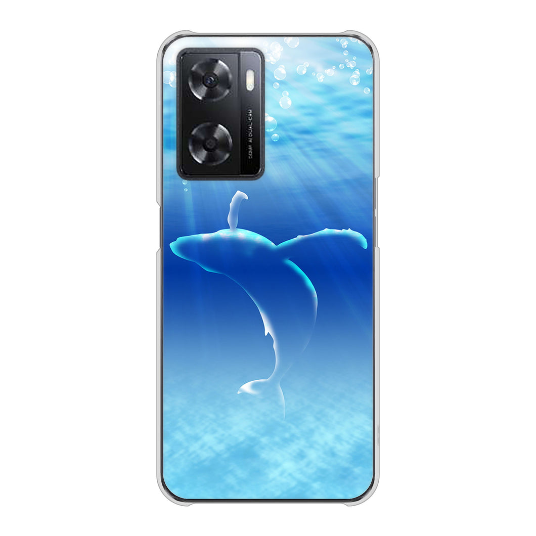 OPPO A77 高画質仕上げ 背面印刷 ハードケース【1047 海の守り神くじら】