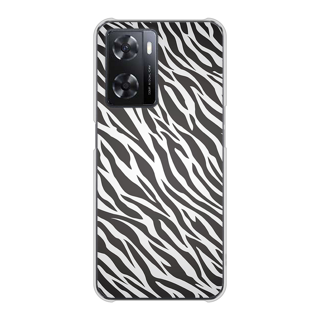 OPPO A77 高画質仕上げ 背面印刷 ハードケース【1057 デザインゼブラ（GL）】