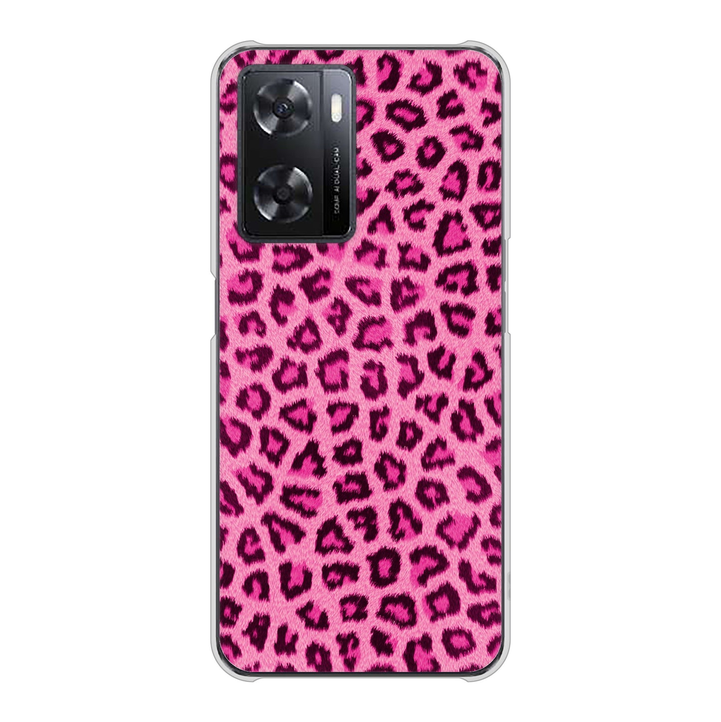 OPPO A77 高画質仕上げ 背面印刷 ハードケース【1066 ヒョウ柄ベーシックSピンク】