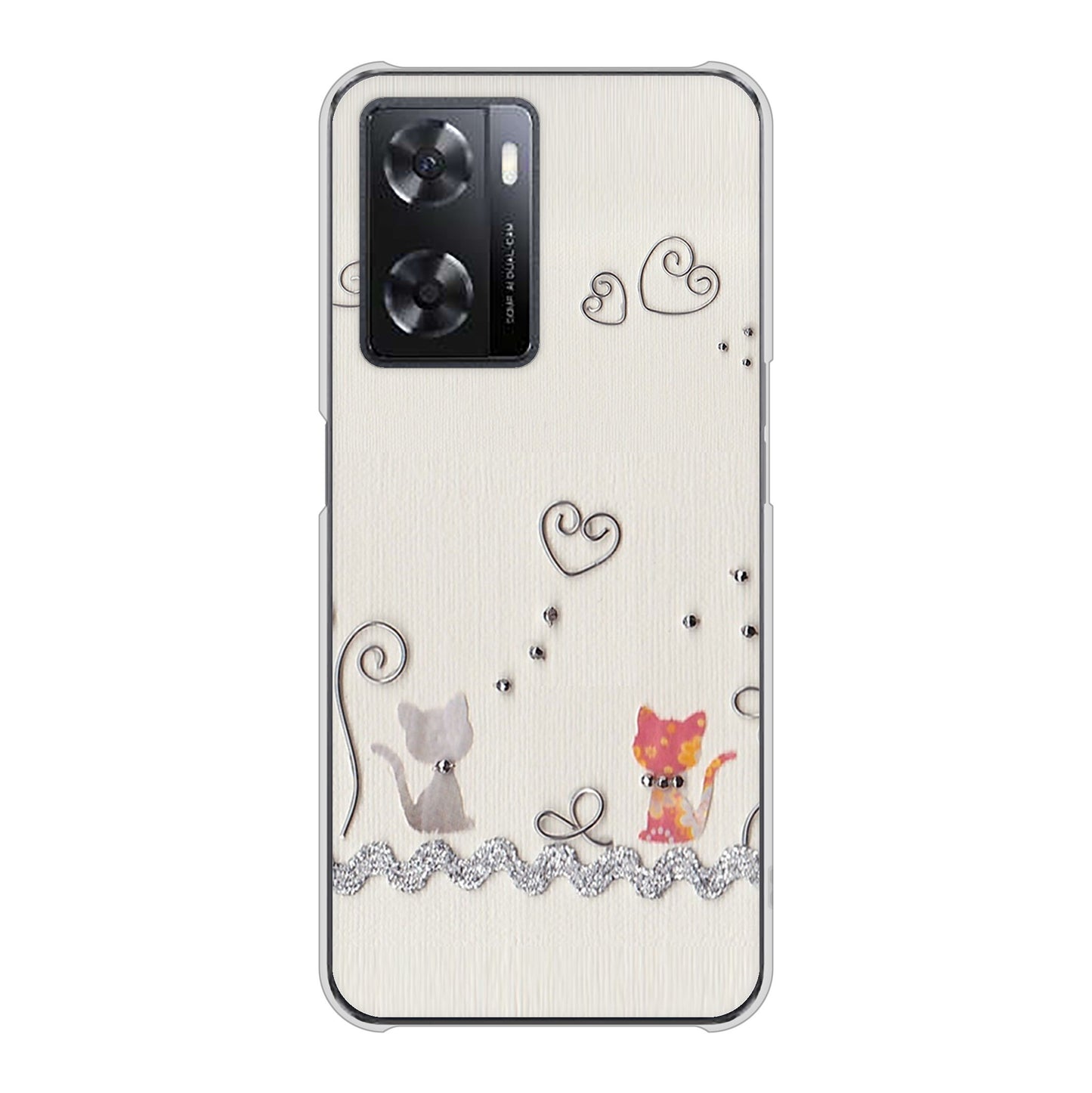 OPPO A77 高画質仕上げ 背面印刷 ハードケース【1103 クラフト写真ネコ】