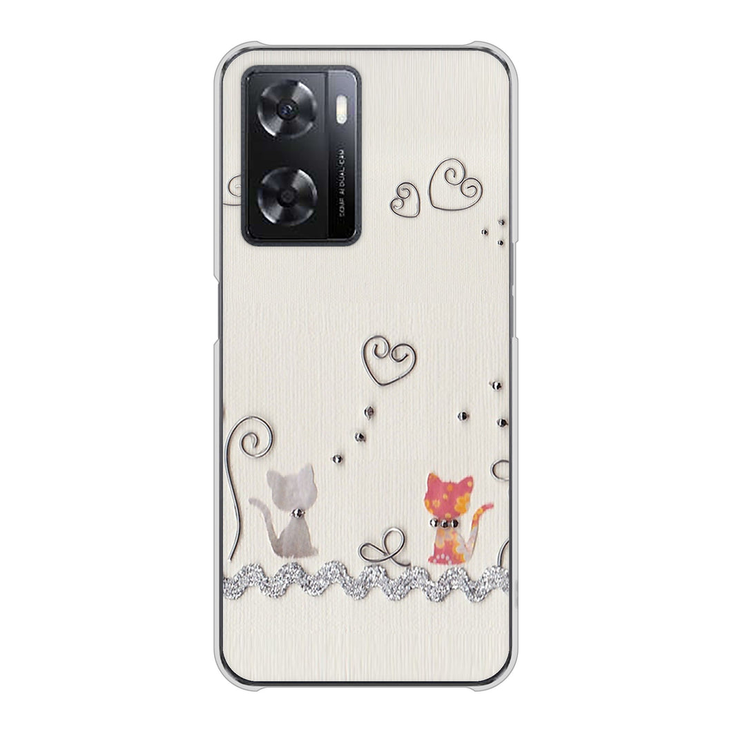 OPPO A77 高画質仕上げ 背面印刷 ハードケース【1103 クラフト写真ネコ】