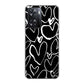 OPPO A77 高画質仕上げ 背面印刷 ハードケース【1124 ハート BK＆WH】