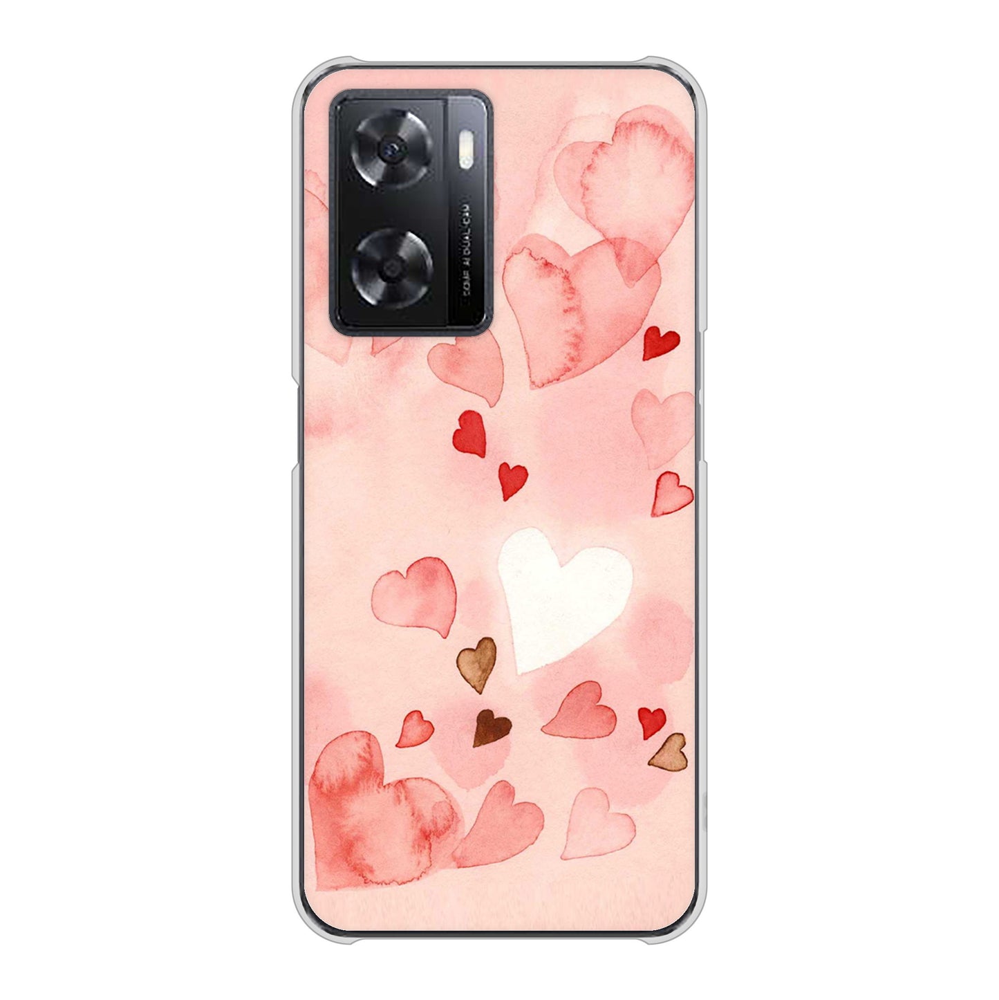 OPPO A77 高画質仕上げ 背面印刷 ハードケース【1125 ハートの和紙】
