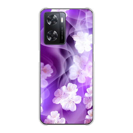 OPPO A77 1211 桜とパープルの風 ハードケース 背面印刷