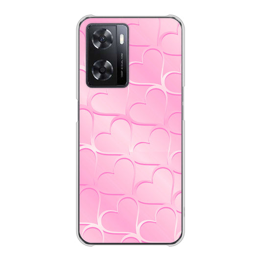 OPPO A77 1342 かくれハート（ピンク） ハードケース 背面印刷