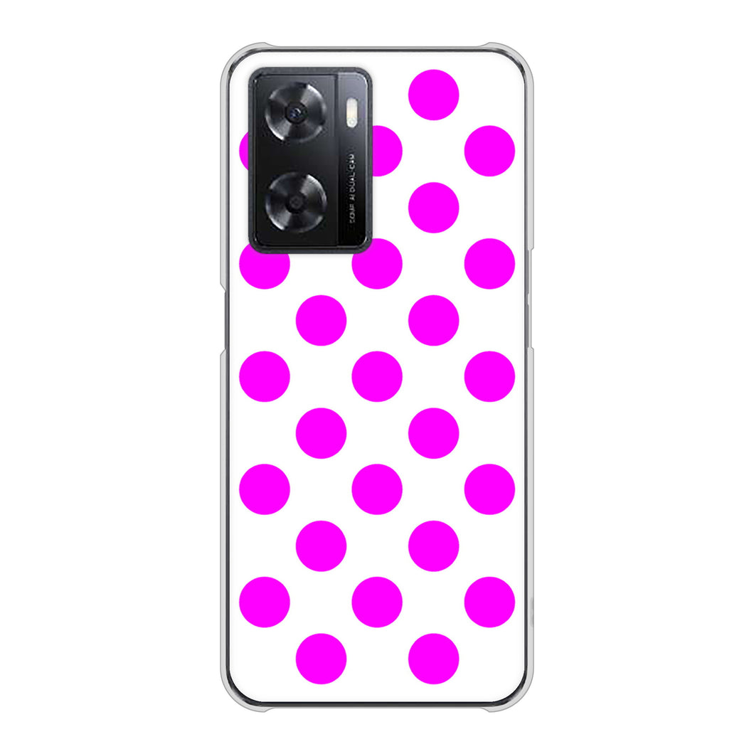 OPPO A77 高画質仕上げ 背面印刷 ハードケース【1351 シンプルビッグ紫白】