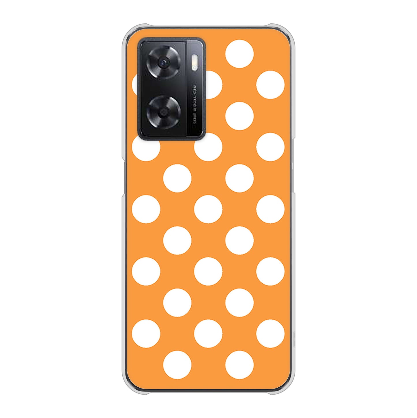 OPPO A77 高画質仕上げ 背面印刷 ハードケース【1353 シンプルビッグ白オレンジ】