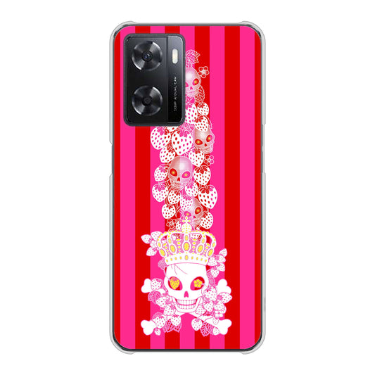 OPPO A77 AG803 苺骸骨王冠蔦（ピンク） ハードケース 背面印刷