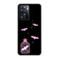 OPPO A77 高画質仕上げ 背面印刷 ハードケース【AG809 こうもりの王冠鳥かご（黒×ピンク）】