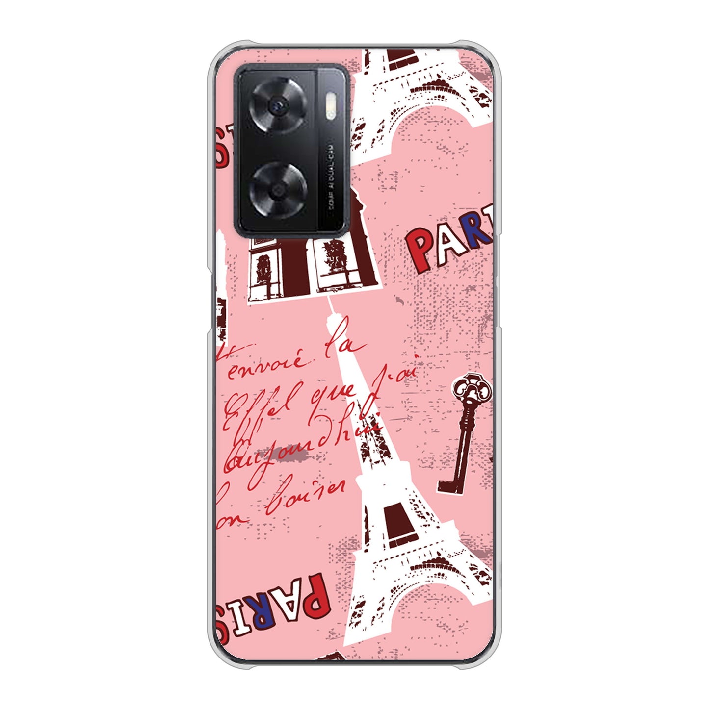 OPPO A77 高画質仕上げ 背面印刷 ハードケース【EK813 ビューティフルパリレッド】