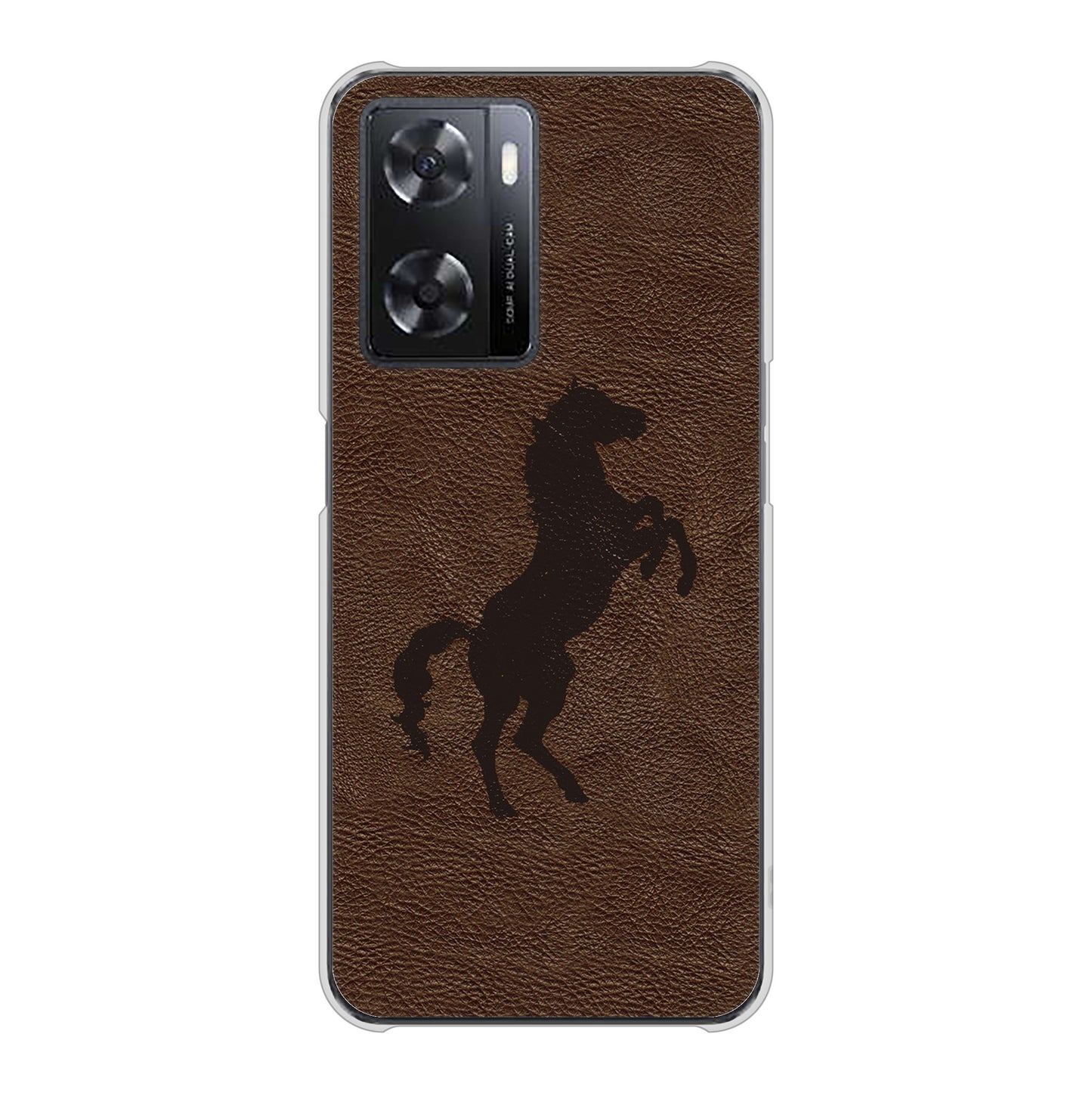 OPPO A77 高画質仕上げ 背面印刷 ハードケース【EK861 レザー風馬】