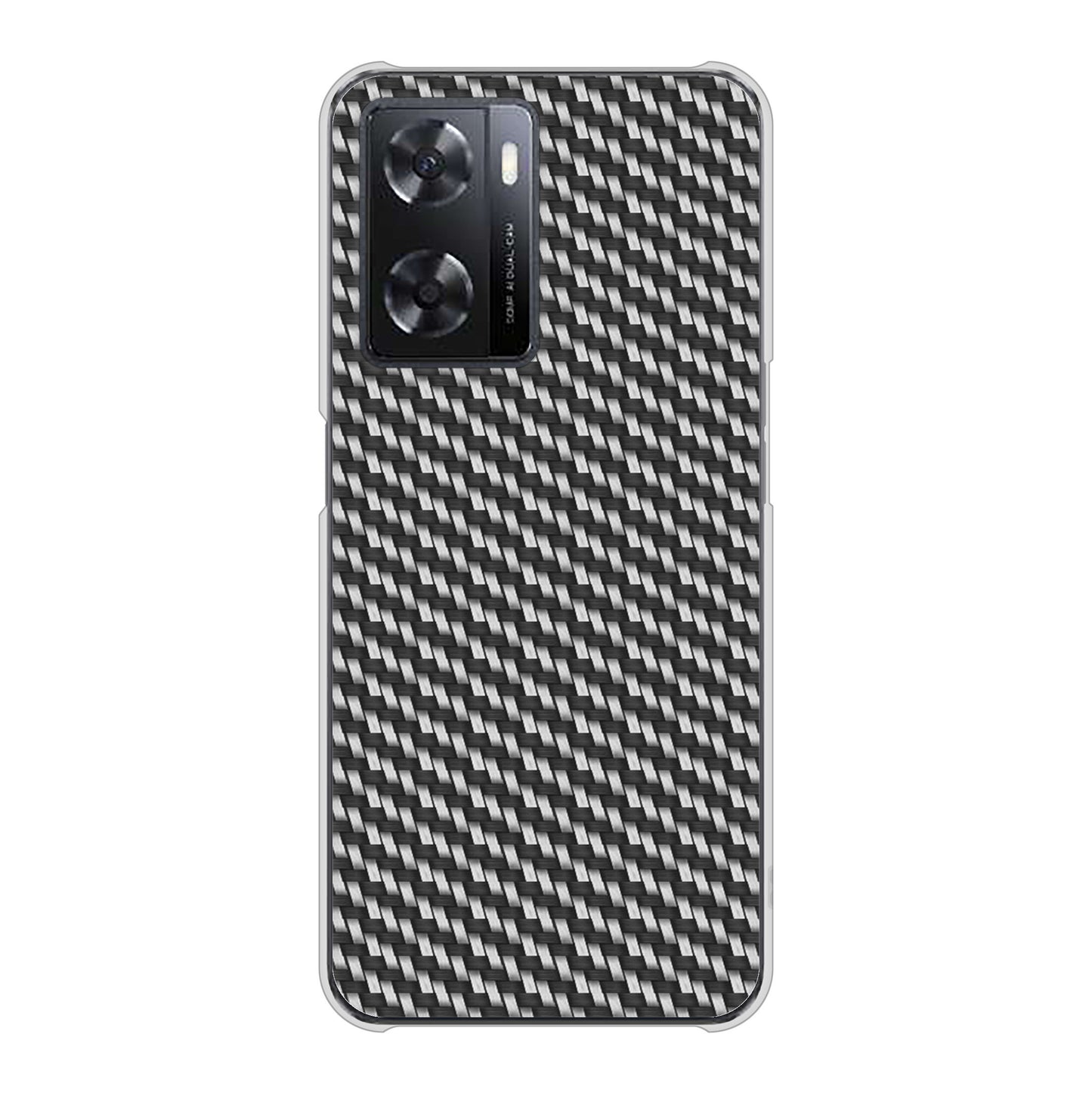 OPPO A77 高画質仕上げ 背面印刷 ハードケース【EK877 ブラックカーボン】