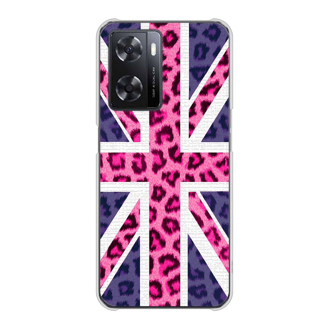 OPPO A77 高画質仕上げ 背面印刷 ハードケース【EK893 ユニオンジャックヒョウ】