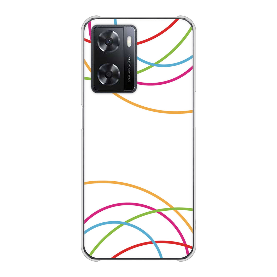 OPPO A77 高画質仕上げ 背面印刷 ハードケース【IB912 重なり合う曲線】