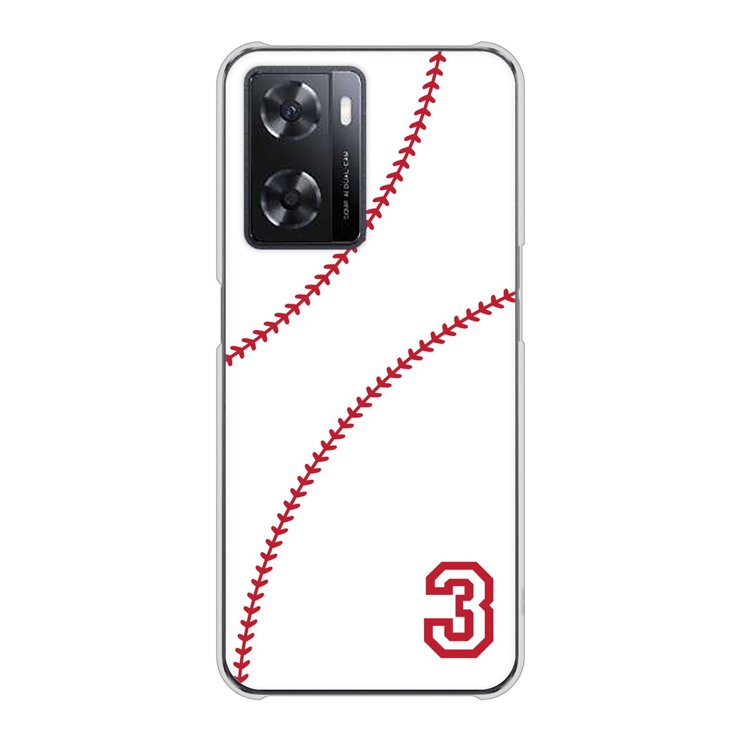OPPO A77 高画質仕上げ 背面印刷 ハードケース【IB923 baseball_ボール】