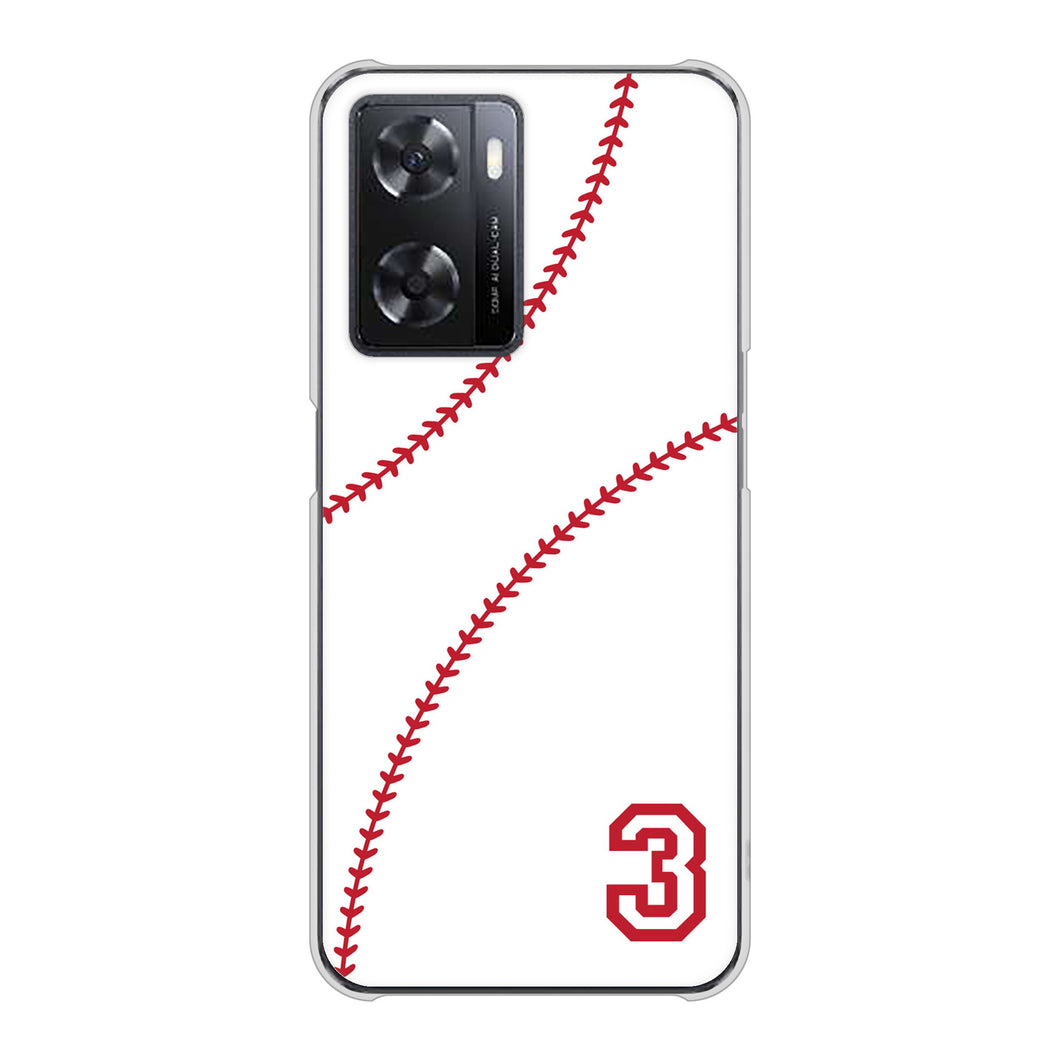 OPPO A77 高画質仕上げ 背面印刷 ハードケース【IB923 baseball_ボール】