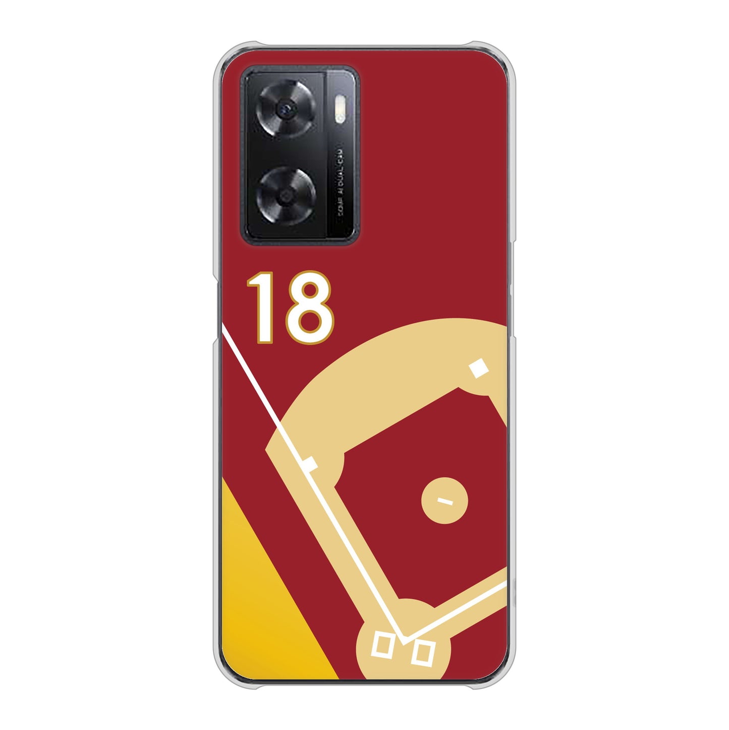 OPPO A77 高画質仕上げ 背面印刷 ハードケース【IB924 baseball_グラウンド】
